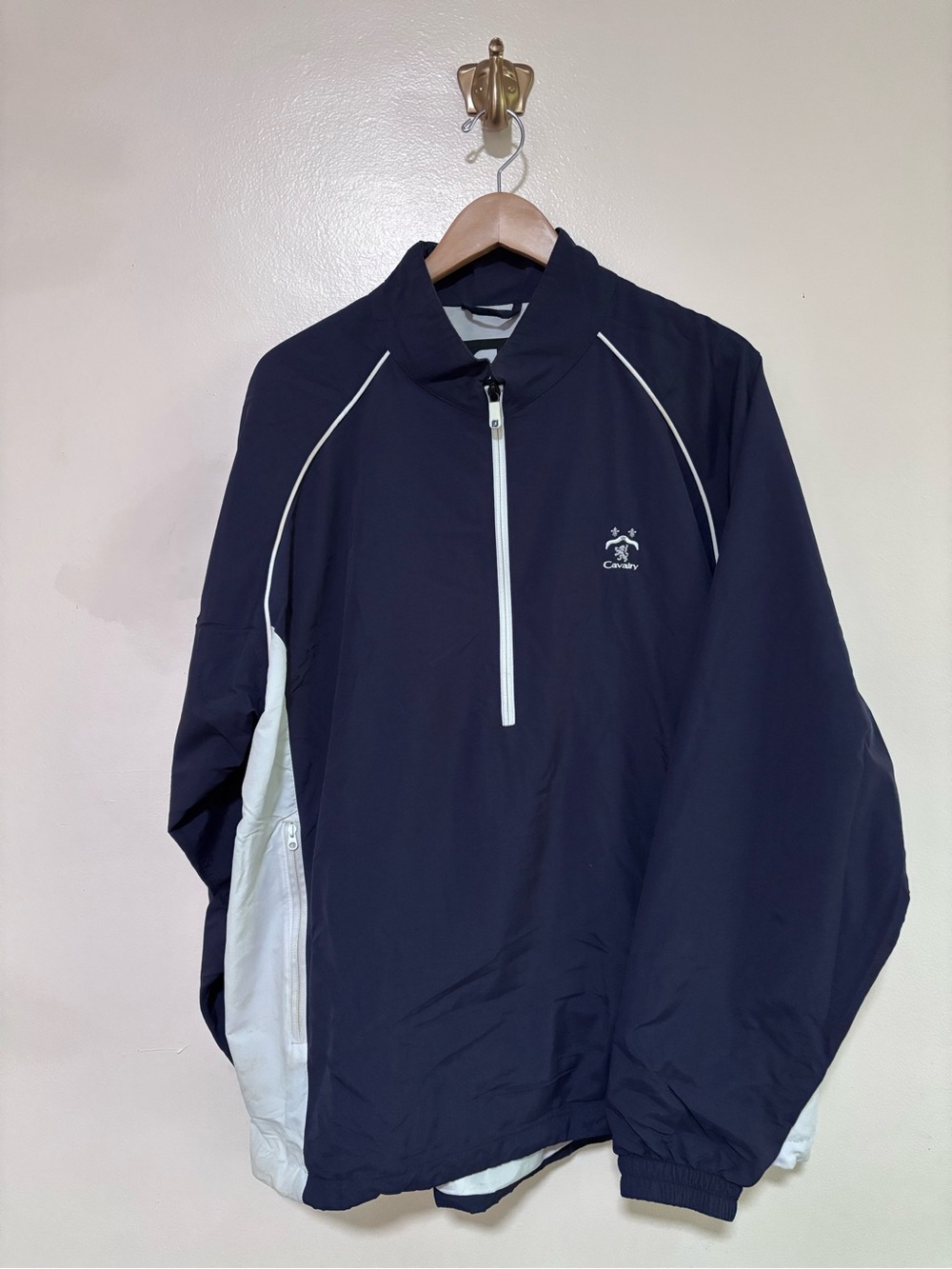 FootJoy‎ Navy and White Half-Zip Windbreaker Jacket XL